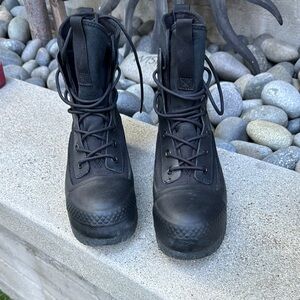 Black Lace-Up Converse Combat Boots